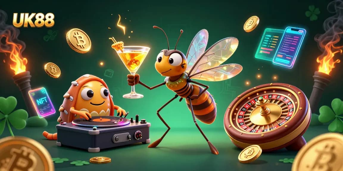 Engage with UK88 by diving into the vibrant 3D casino experience featuring unique characters and crypto elements.