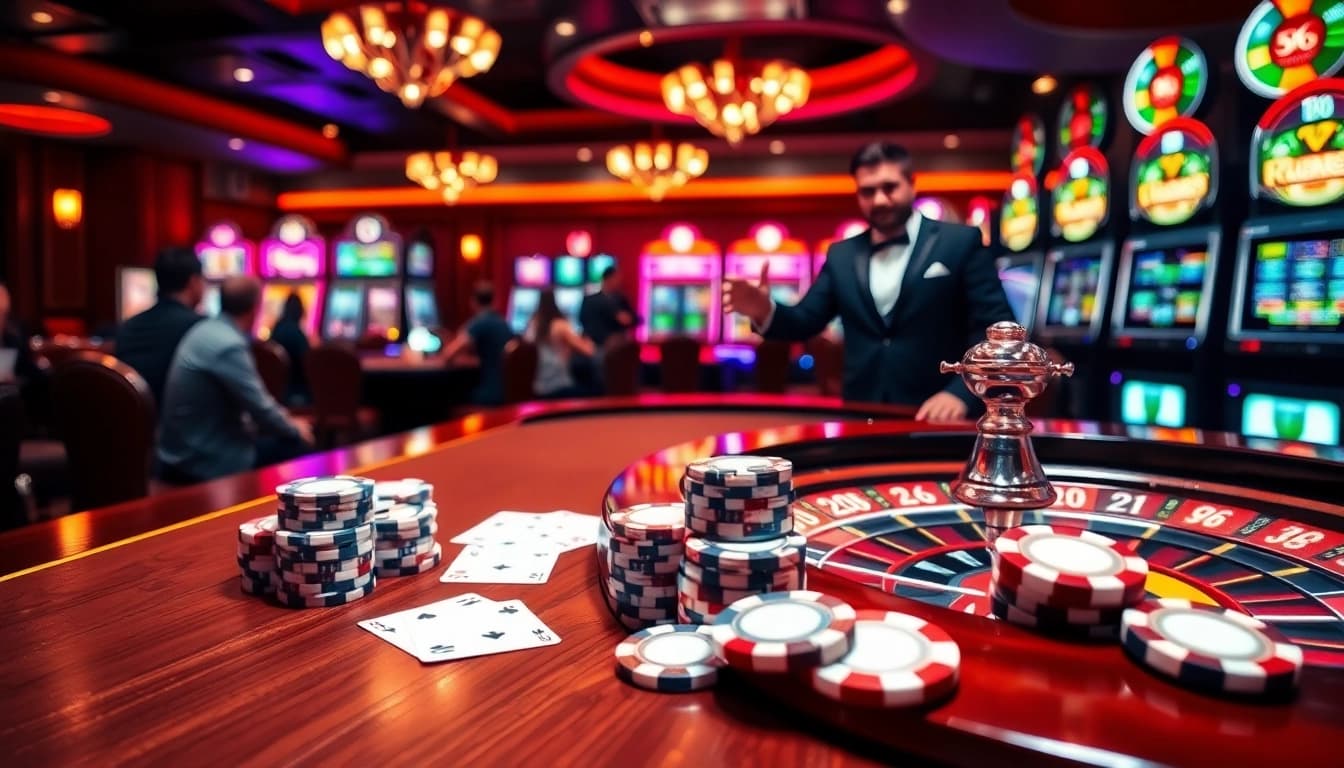 Experience thrilling gameplay at s666 casino with vibrant poker tables and lively roulette.