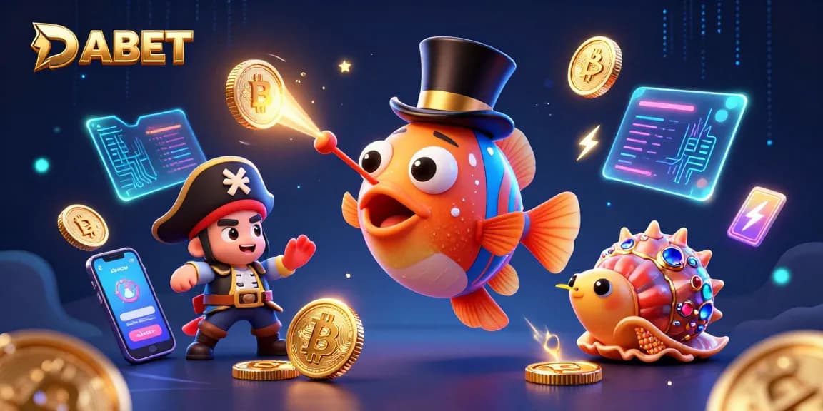 DABET offers an engaging experience with deep-sea characters attracting virtual riches in a vibrant online casino.