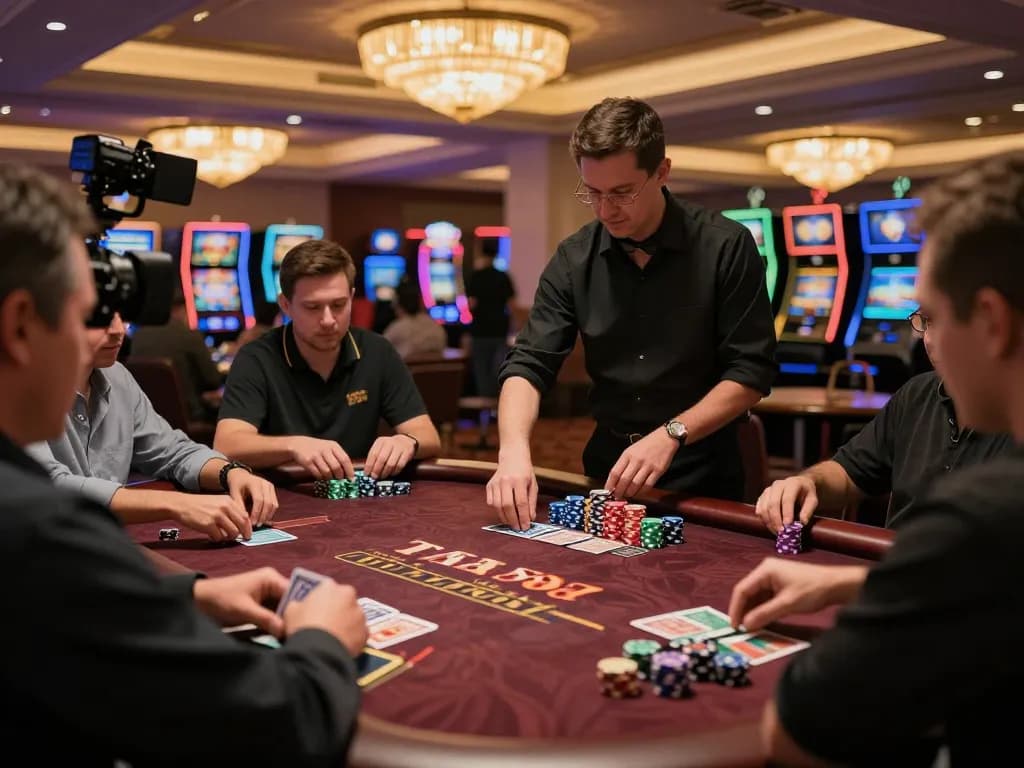 Players strategizing at the TA88 casino blackjack table with intense focus on their next moves.