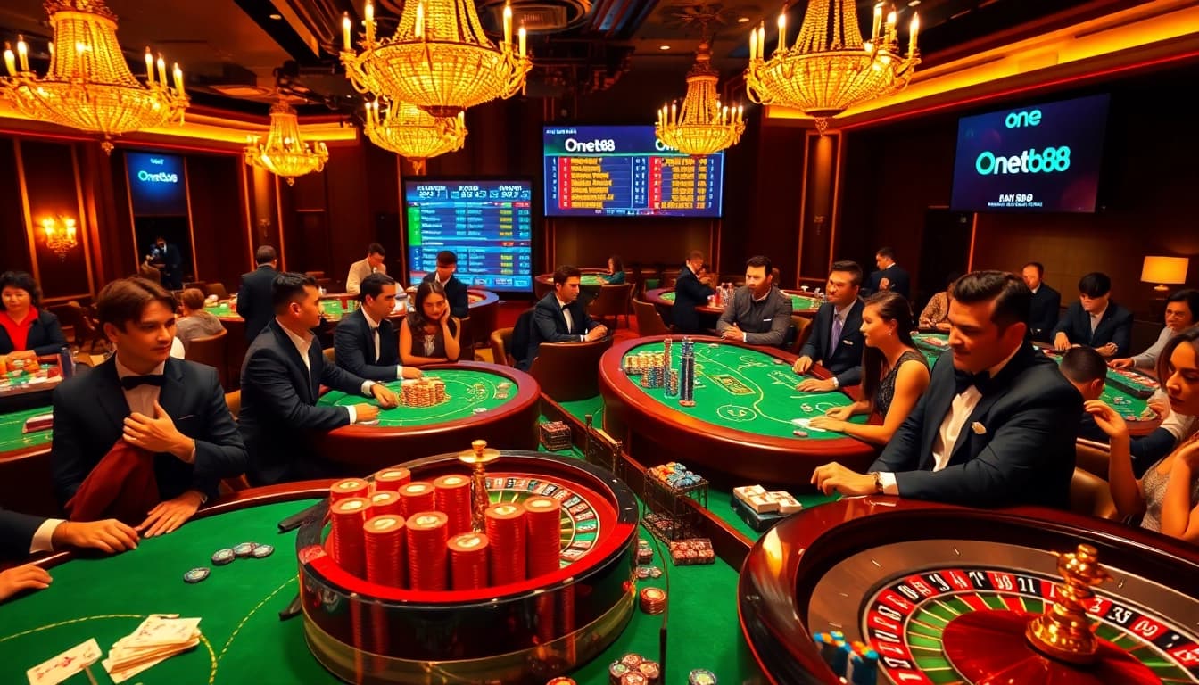 Experience the excitement of 'one net88' with vibrant poker tables and thrilling betting action.