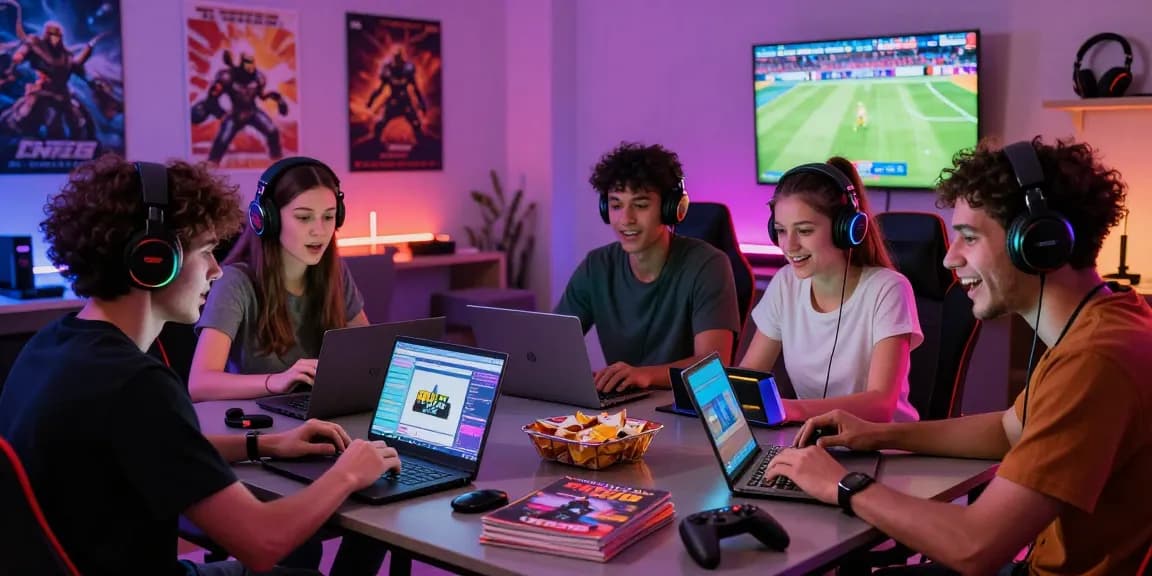 Group enjoying an exciting gaming session on CM88 platform with colorful LED lights.