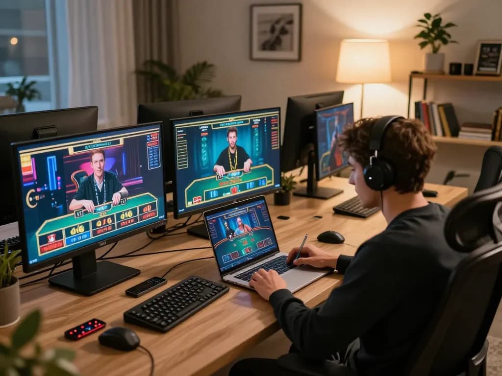 Engaging in strategic gameplay at Vivu88 casino while utilizing online tools for better odds.