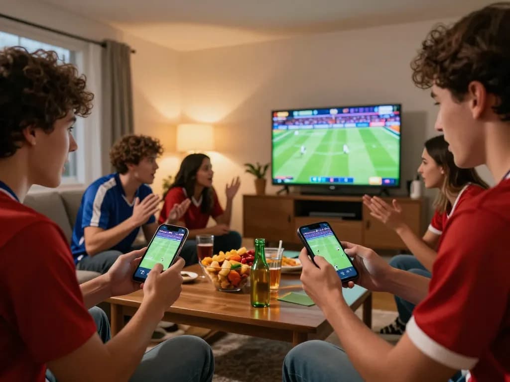 Placing bets directly online while enjoying football matches with friends.