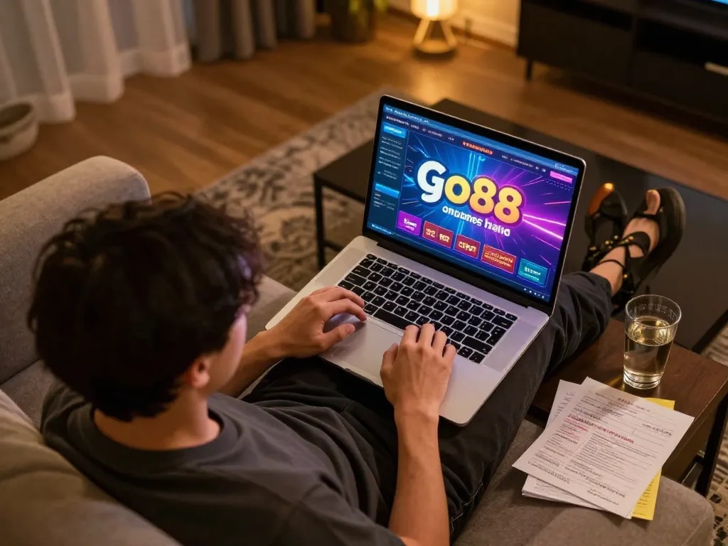 Experience exciting gameplay at go88vv online casino with strategic betting and cozy gaming setup