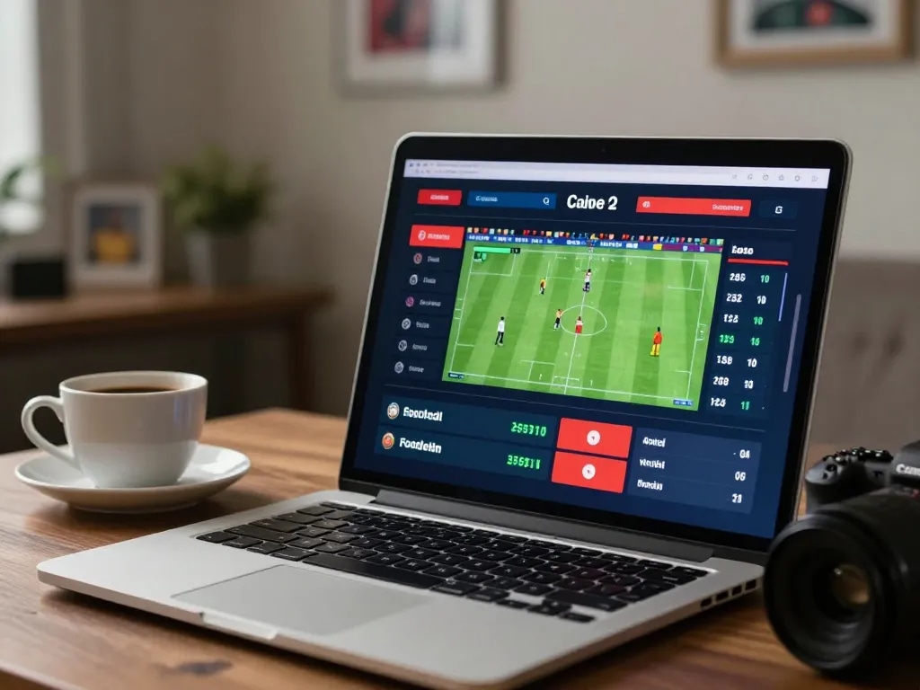 FC88 sports betting setup showing laptop and live odds for an engaging online gambling experience.