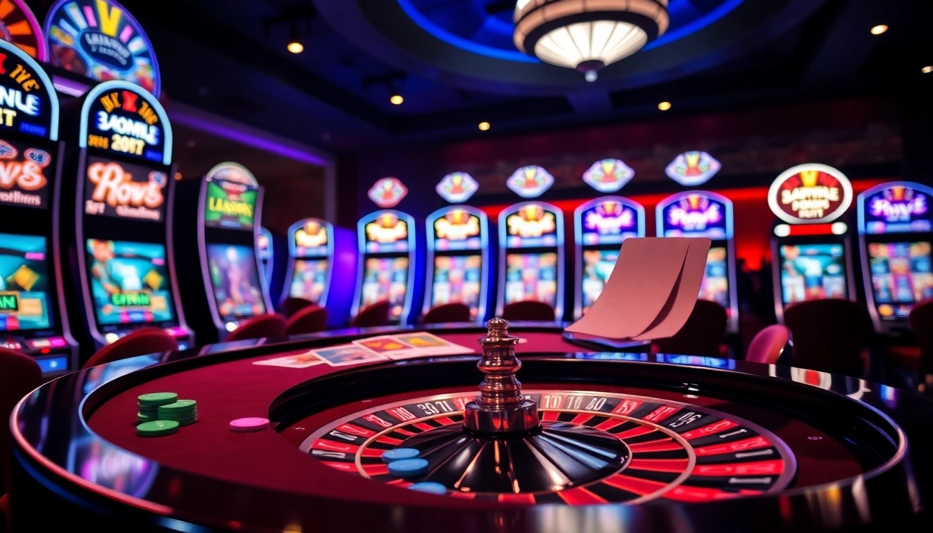 Engaging gambling scene showcasing ĐĂNG KÝ HAYWIN with colorful chips and slot machines.