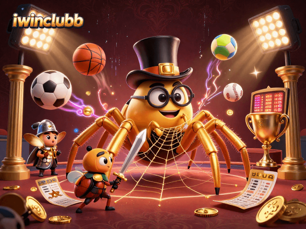 Experience thrilling iwinclubb gaming with vibrant 3D illustration of energetic casino elements.