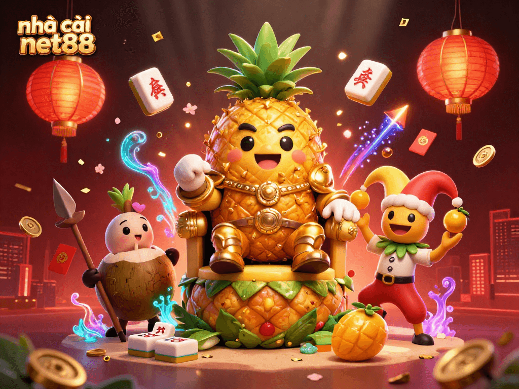 Experience vibrant gaming excitement with nhà cái net88, featuring cartoon characters in a dynamic beach casino scene.
