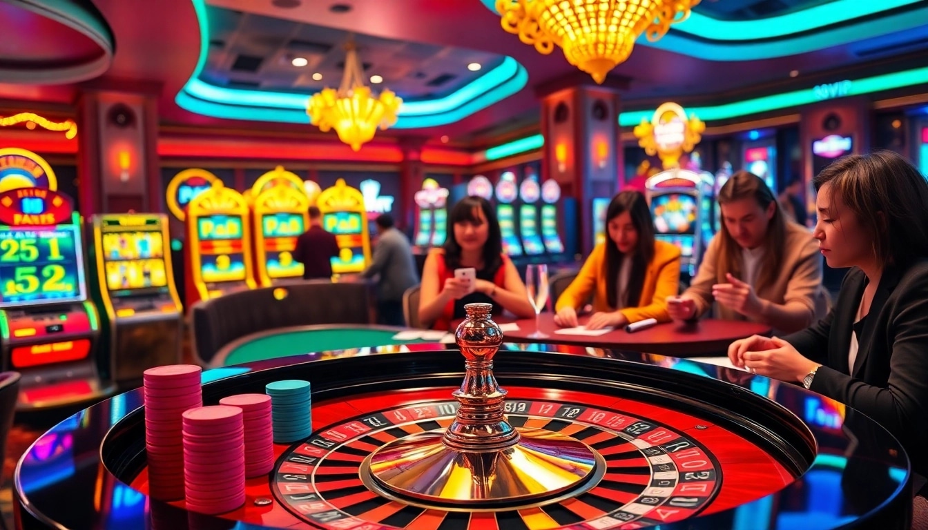 Engaging players at 68VIP's roulette table in a luxurious casino setting.