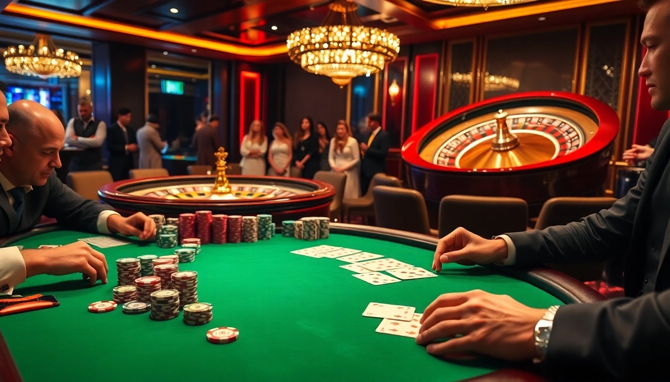 Engage in high-stakes poker at https://f168.tools/ with vibrant chips and a spinning roulette wheel.