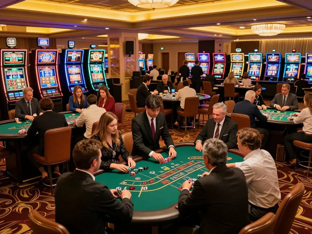 Exciting scene at 789 BET casino showing players placing bets while enjoying a luxurious atmosphere.