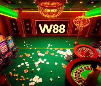 Experience unparalleled excitement at ww88 with vibrant slot machines and poker chips.