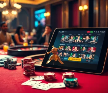 Experience excitement at NHÀ CÁI HBBET with luxurious casino elements, vibrant poker chips, and roulette.