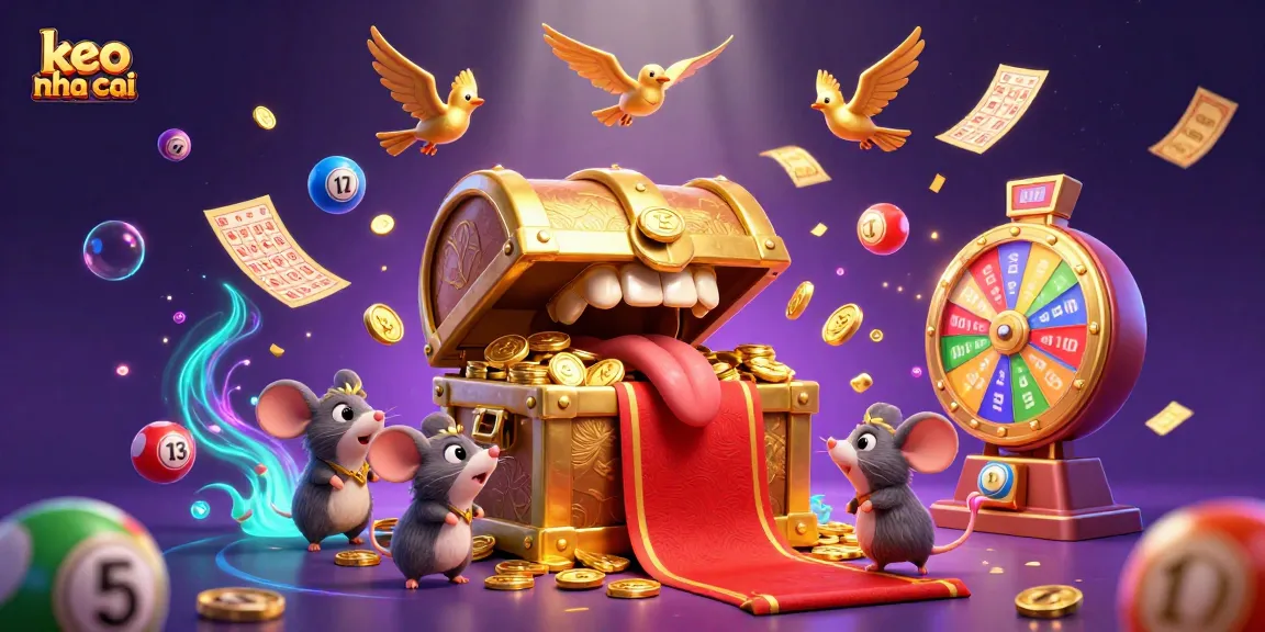 Engage with keo nha cai by exploring thrilling lottery elements in a vibrant casino illustration.
